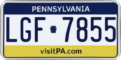 PA license plate LGF7855