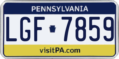 PA license plate LGF7859