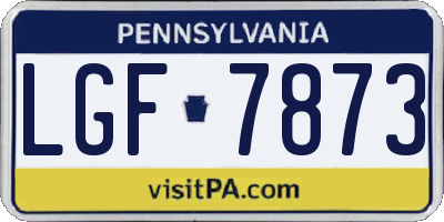 PA license plate LGF7873