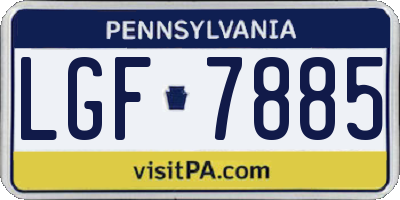 PA license plate LGF7885