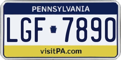 PA license plate LGF7890