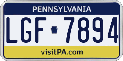 PA license plate LGF7894