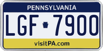 PA license plate LGF7900