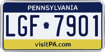 PA license plate LGF7901