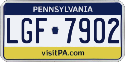 PA license plate LGF7902