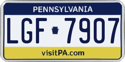 PA license plate LGF7907