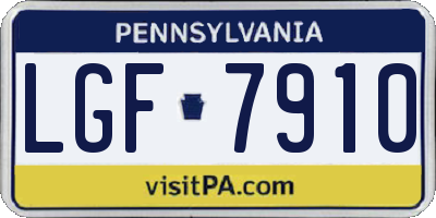 PA license plate LGF7910