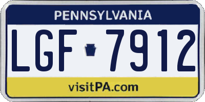 PA license plate LGF7912