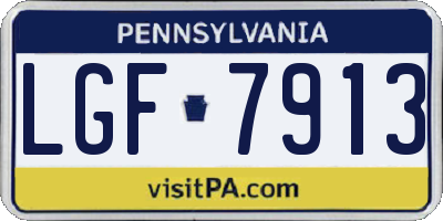 PA license plate LGF7913