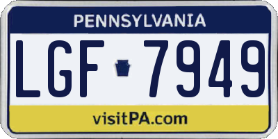 PA license plate LGF7949