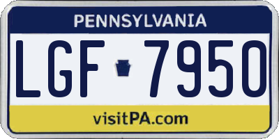 PA license plate LGF7950