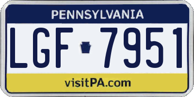 PA license plate LGF7951