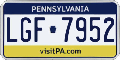 PA license plate LGF7952