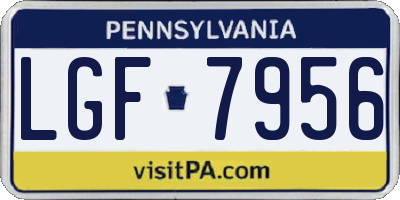PA license plate LGF7956