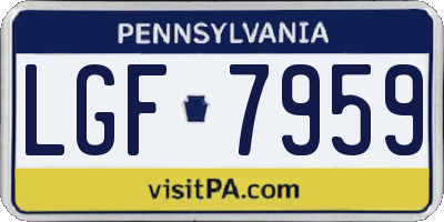 PA license plate LGF7959