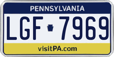 PA license plate LGF7969