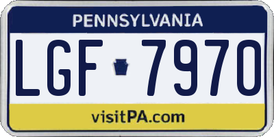 PA license plate LGF7970