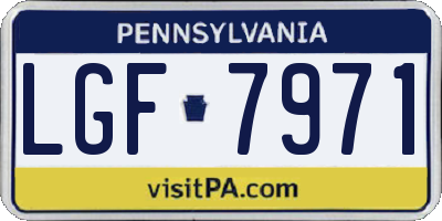PA license plate LGF7971