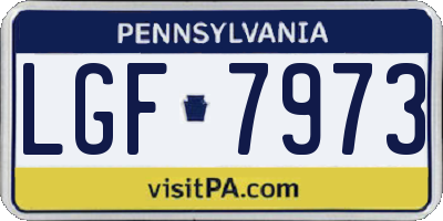 PA license plate LGF7973