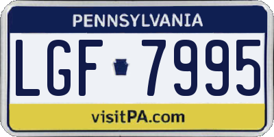 PA license plate LGF7995