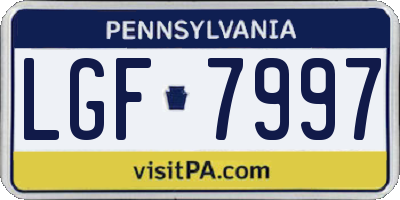 PA license plate LGF7997
