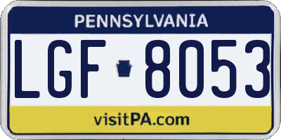 PA license plate LGF8053