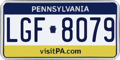 PA license plate LGF8079