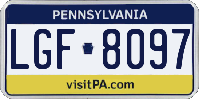 PA license plate LGF8097