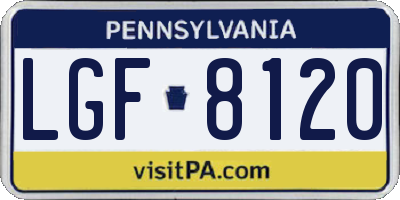 PA license plate LGF8120