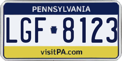 PA license plate LGF8123
