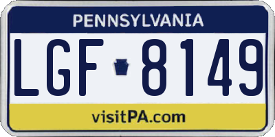 PA license plate LGF8149
