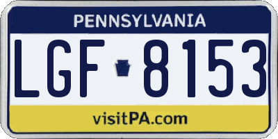 PA license plate LGF8153