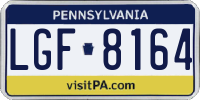 PA license plate LGF8164