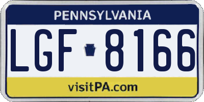 PA license plate LGF8166