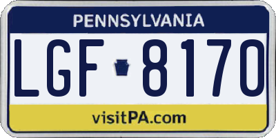 PA license plate LGF8170