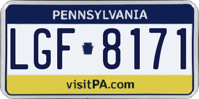 PA license plate LGF8171