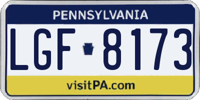 PA license plate LGF8173