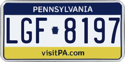 PA license plate LGF8197