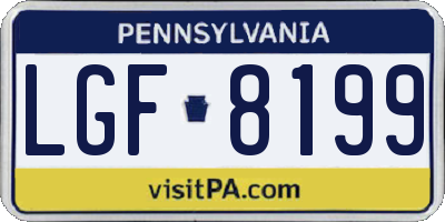 PA license plate LGF8199