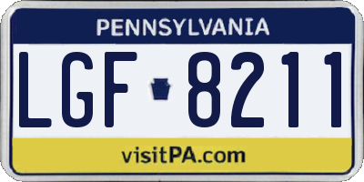 PA license plate LGF8211