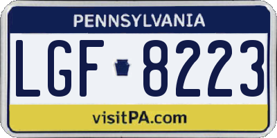PA license plate LGF8223