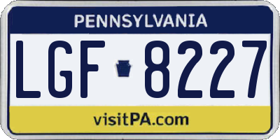 PA license plate LGF8227