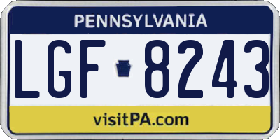 PA license plate LGF8243