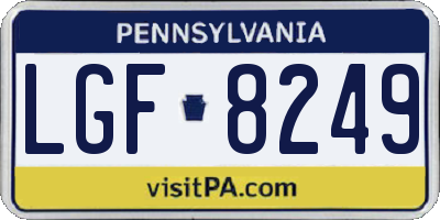 PA license plate LGF8249
