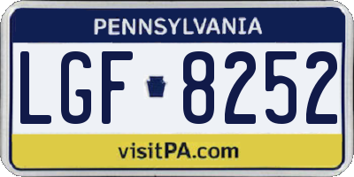 PA license plate LGF8252