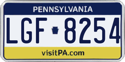 PA license plate LGF8254