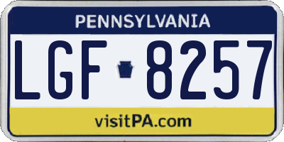 PA license plate LGF8257