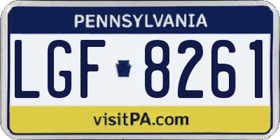PA license plate LGF8261