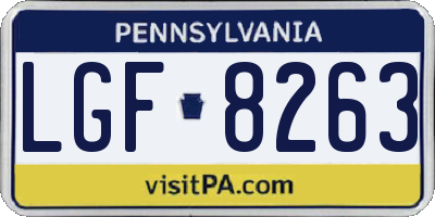 PA license plate LGF8263
