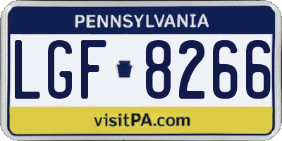 PA license plate LGF8266